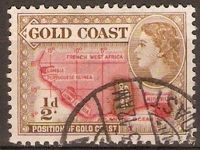 Gold Coast 1952 ½d Yellow-brown and scarlet. SG153.